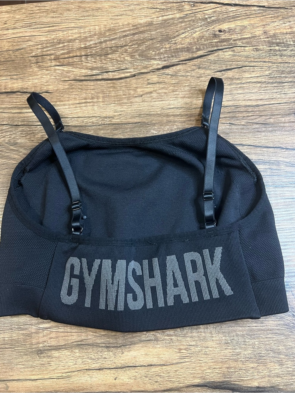 Gymshark Black Seamless Medium Support Sports Bra Size M Adjustable Straps